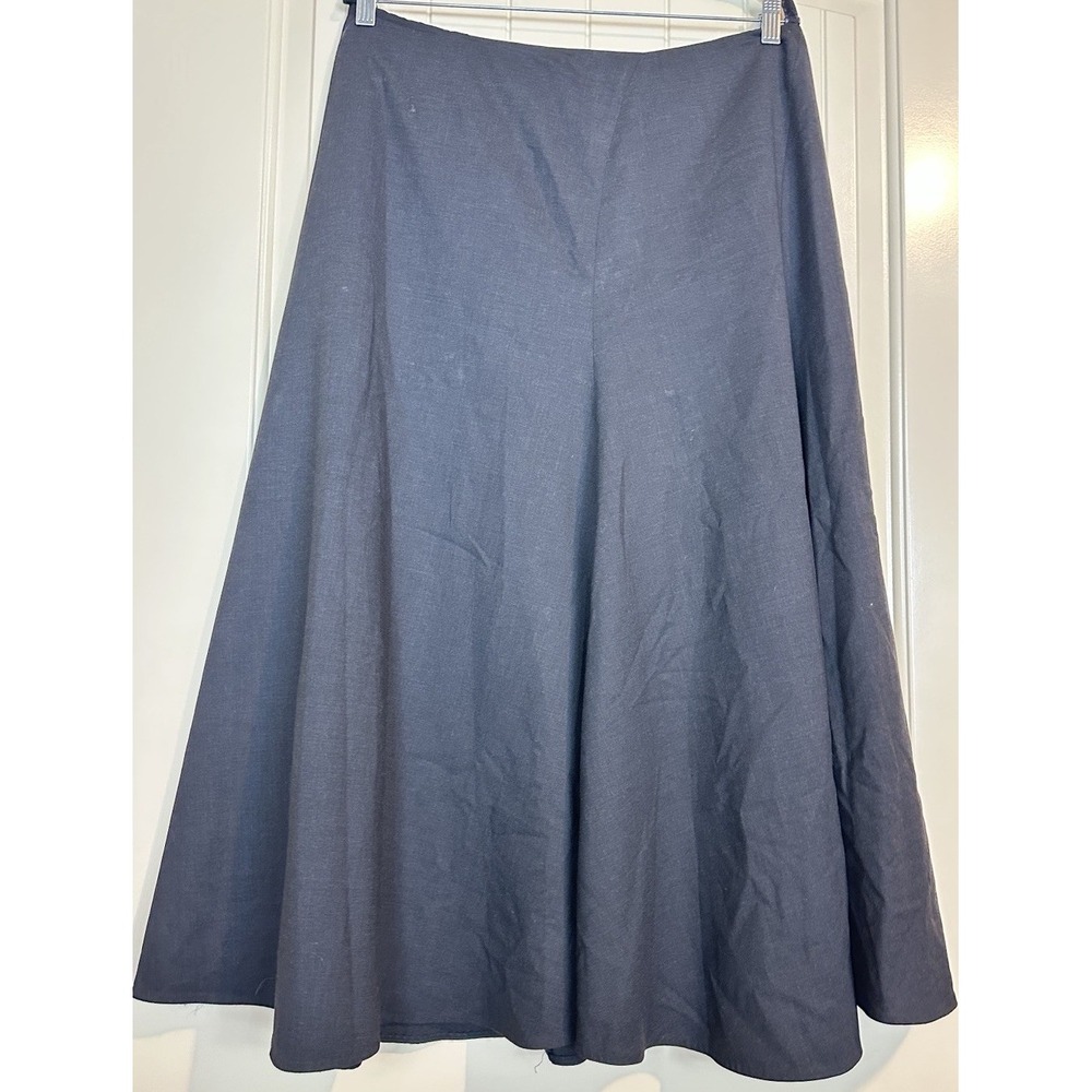 Anne Klein New York Womens A Line Maxi Skirt Size 14 black Virgin Wool Lined